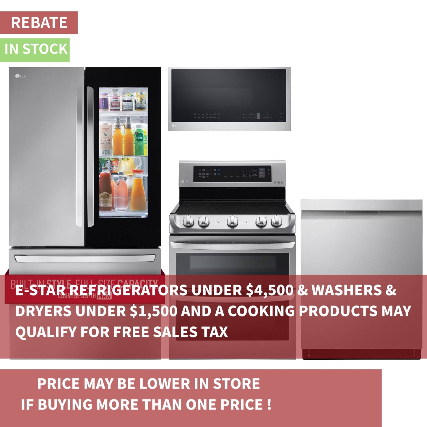 OPEN BOX LG Counter-depth French Door & ProBake Electric Convection Double Oven Range Stainless Steel