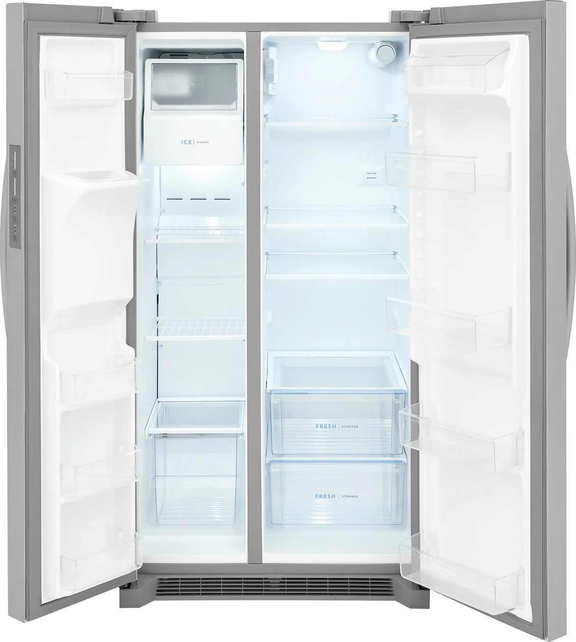 FRSS26L3AF Frigidaire 25.6-cu ft Side-by-Side Refrigerator with Ice Maker, Water and Ice Dispenser (Fingerprint Resistant Stainless Steel) ENERGY STAR