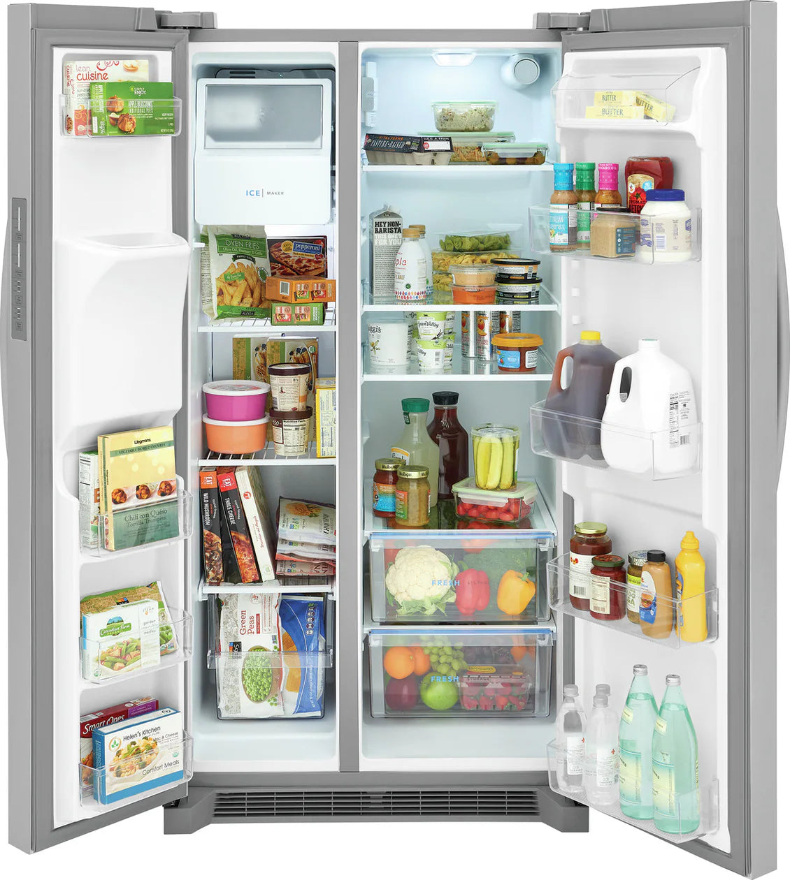 FRSS26L3AF Frigidaire 25.6-cu ft Side-by-Side Refrigerator with Ice Maker, Water and Ice Dispenser (Fingerprint Resistant Stainless Steel) ENERGY STAR