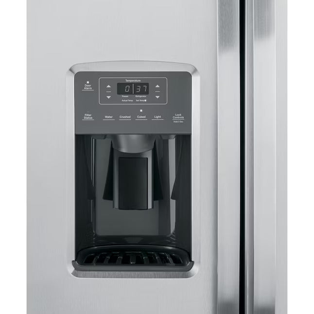 OPEN BOX GE 25.3 cu ft Side-by-Side Refrigerator with Ice Maker