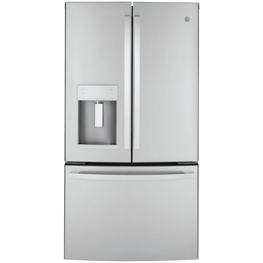 OPEN BOX GE 22.2-cu ft Counter-depth French Door Refrigerator with Ice Maker (Fingerprint-resistant Stainless Steel) ENERGY STAR  Model #GYE22GYNFS