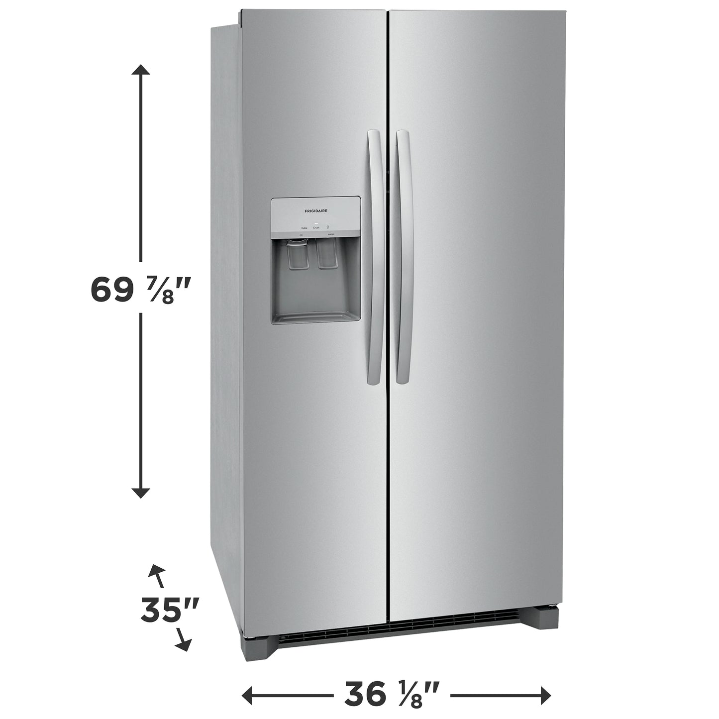 FRSS26L3AF Frigidaire 25.6-cu ft Side-by-Side Refrigerator with Ice Maker, Water and Ice Dispenser (Fingerprint Resistant Stainless Steel) ENERGY STAR