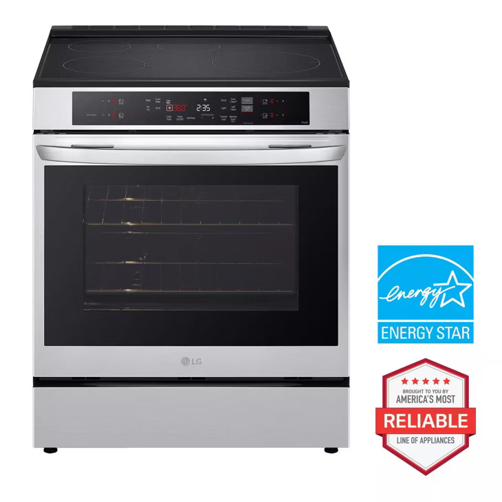 LSIL633TFE  LG 6.3 cu. ft. SMART Induction Slide-In Range in PrintProof Stainless Steel with Convection, EasyClean, and Air Fry Tray