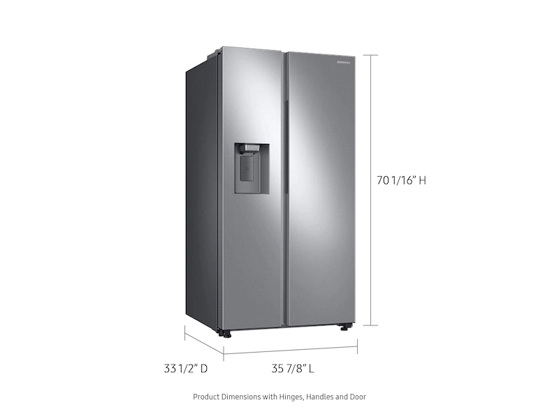 27.4 cu. ft. Large Capacity Side-by-Side Refrigerator in Stainless Steel - WL APPLIANCES