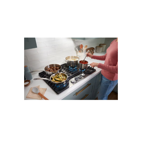 Whirlpool 30-inch Gas Cooktop with EZ-2-Lift™ Hinged Cast-Iron Grates