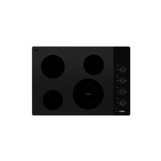 whirlpool 30-inch Electric Ceramic Glass Cooktop with Dual Radiant Element