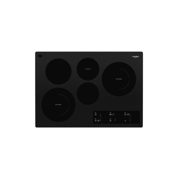 whirlpool 30-inch Electric Ceramic Glass Cooktop with Two Dual Radiant Elements