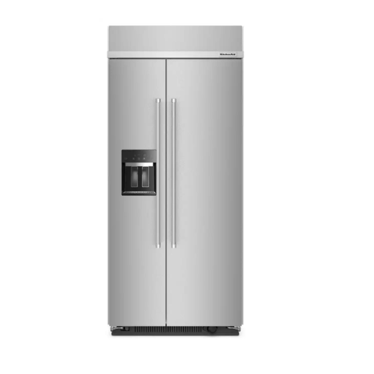 Model: KBSD706MPS  KitchenAid - 20.8 Cu. Ft. Side-by-Side Refrigerator with Ice and Water Dispenser - Stainless Steel