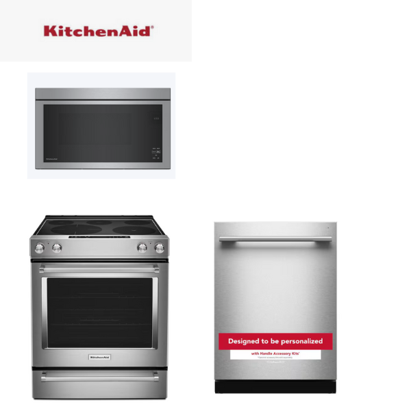 KITCHENAID PACKAGE DEAL OVR RANGE MICROWAVE & SLIDE IN KITCHEN AID STOVE