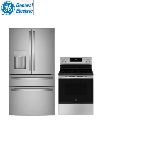 GE PROFILE PACKAGE 4 DOOR FRIDGE+ GE 5 burner STOVE
