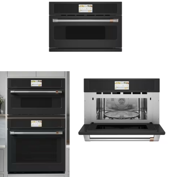 30 in. 1.7 cu. ft. Smart Electric Wall Oven and Microwave Combo with 120-Volt Advantium Technology in Matte Black