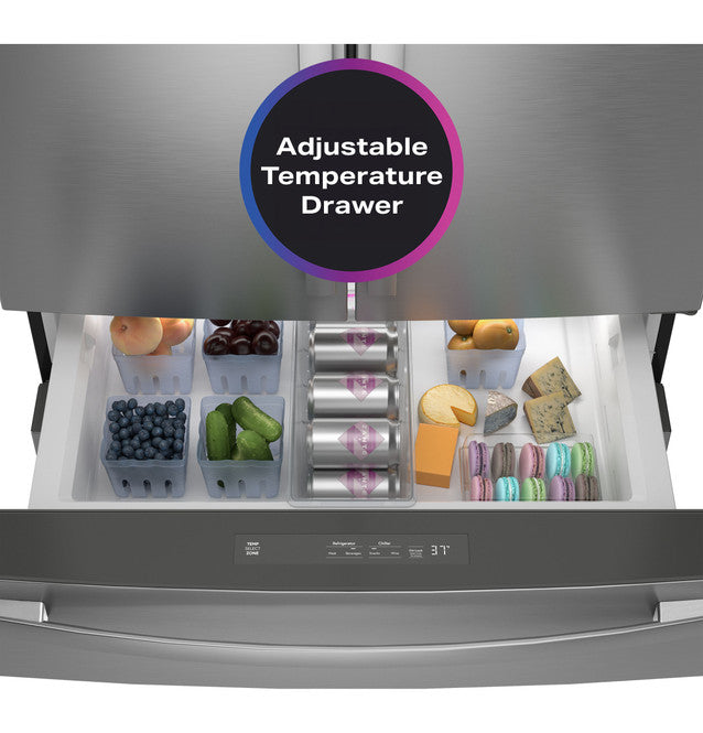 GE Profile 29 cu. ft. Smart 4-Door French-Door Refrigerator Stainless Steel w/Door in Door, Dual-Dispense AutoFill Pitcher