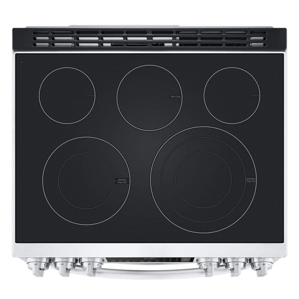 LTEL7337F LG 7.3 cu. ft. Smart Double Oven Slide-In Electric Range with ProBake and InstaView in PrintProof Stainless Steel