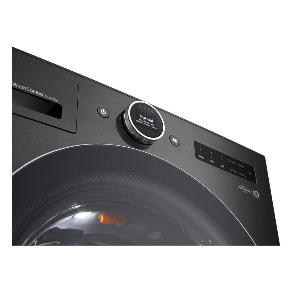 LG 5.0 cu. ft. Mega Capacity Smart Front Load Electric All-in-One Washer Dryer Combo with TurboWash360 WiFi in Black Steel