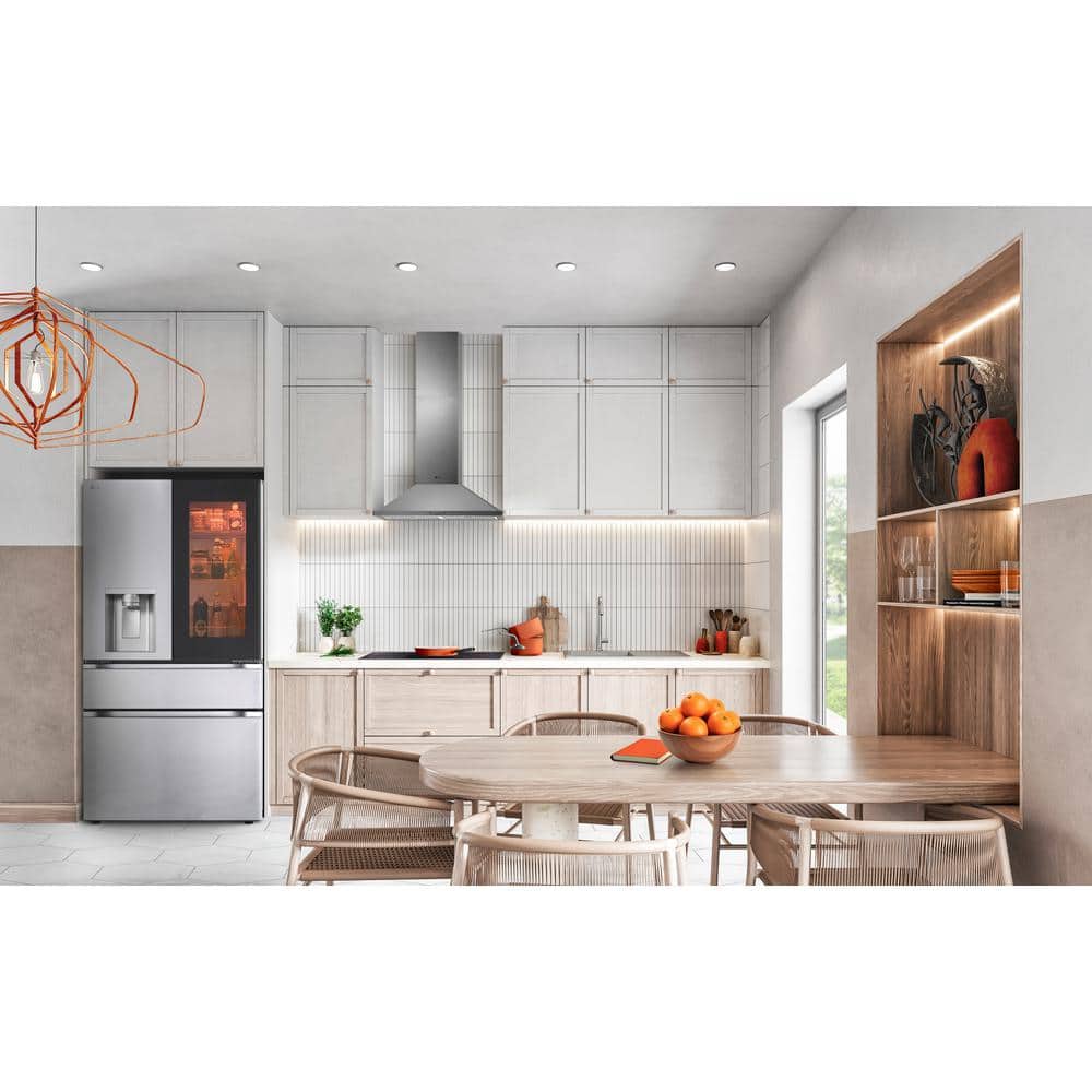 Model #LF29S8365S LG Standard-Depth InstaView MyColor 28.6-Cu. Feet 4 -Door Smart Compatible French Door Refrigerator with Dual Ice Maker with water and Ice dispenser and Door within Door ( PrintProof Stainless Steel ) ENERGY STAR Certified