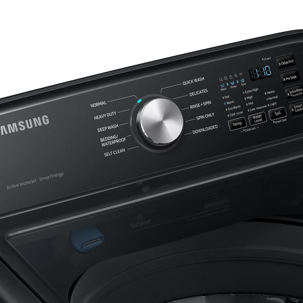 WA47CG3500AV Samsung 4.7-Cu. Feet High Efficiency Impeller Smart Compatible Top-Load Washer ( Brushed Black )