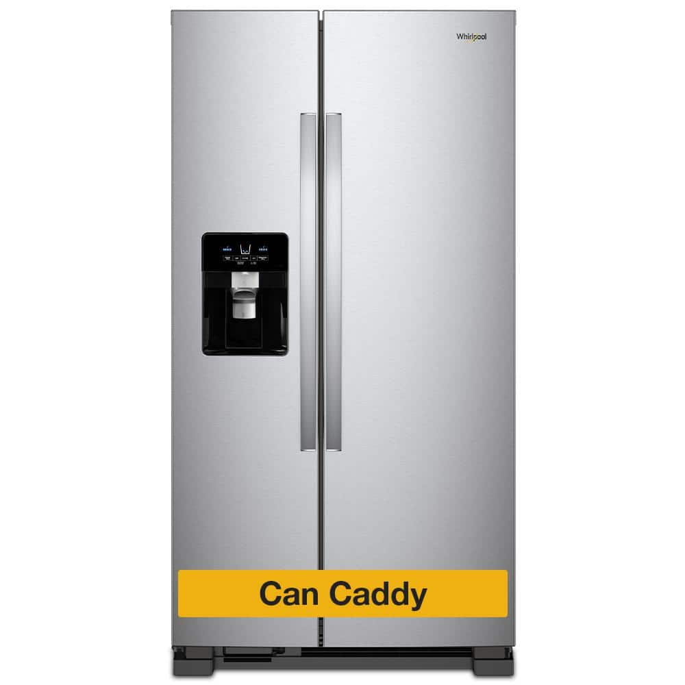 Model #WRS321SDHZ Whirlpool In Door Can Caddy 21.4-cu ft Side-by-Side Refrigerator with Ice Maker, Water and Ice Dispenser (Fingerprint Resistant Stainless Steel)