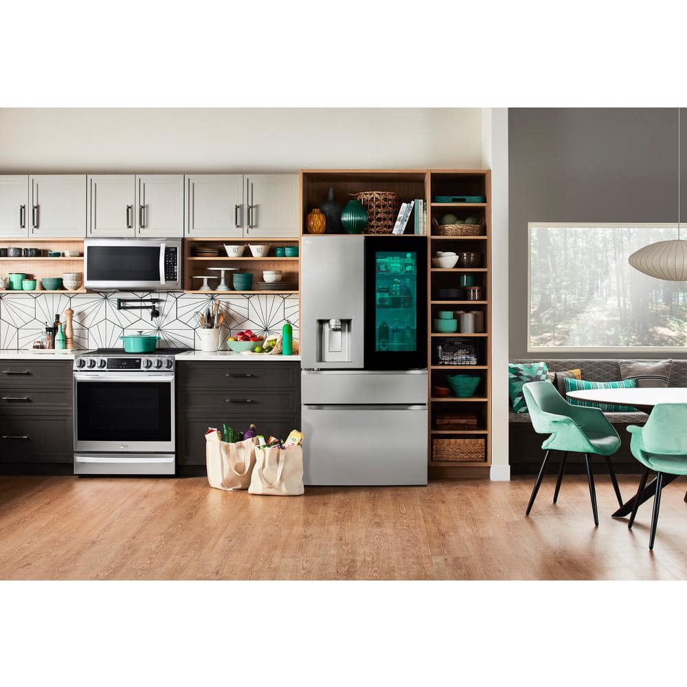 Model #LF29S8365S LG Standard-Depth InstaView MyColor 28.6-Cu. Feet 4 -Door Smart Compatible French Door Refrigerator with Dual Ice Maker with water and Ice dispenser and Door within Door ( PrintProof Stainless Steel ) ENERGY STAR Certified