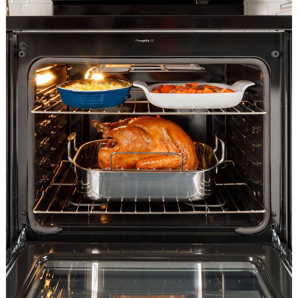 GRF500PVSS GE 30 in. 5 Burner Element Free-Standing Electric Range in Stainless Steel with Crisp Mode