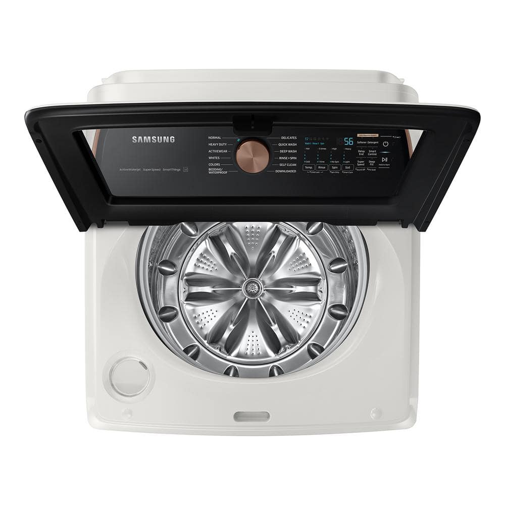 Model #WA55CG7500AE Samsung 5.5-Cu. Feet High Efficiency Impeller Smart Compatible Top-Load Washer ( Ivory ) ENERGY STAR