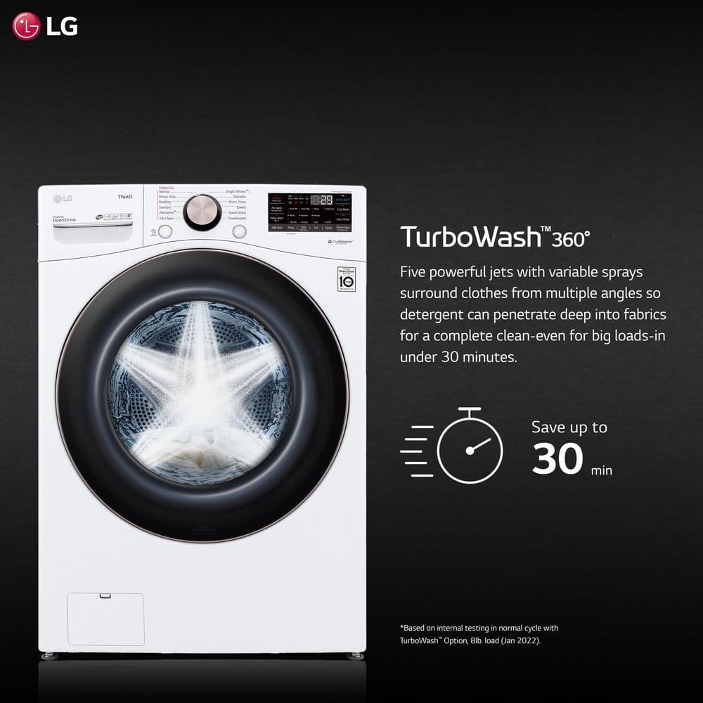 Model #WM4000HBA LG TurboWash 360 4.5-Cu. Feet High Efficiency Stackable Steam Cycle Smart Front-Load Washer ( Black Steel ) ENERGY STAR