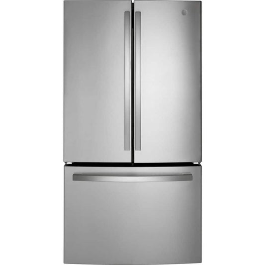GNE27JYMFS GE Standard-Depth 27-Cu. Feet 3 -Door French Door Refrigerator with Ice Maker with water dispenser ( Fingerprint-resistant Stainless Steel ) ENERGY STAR Certified