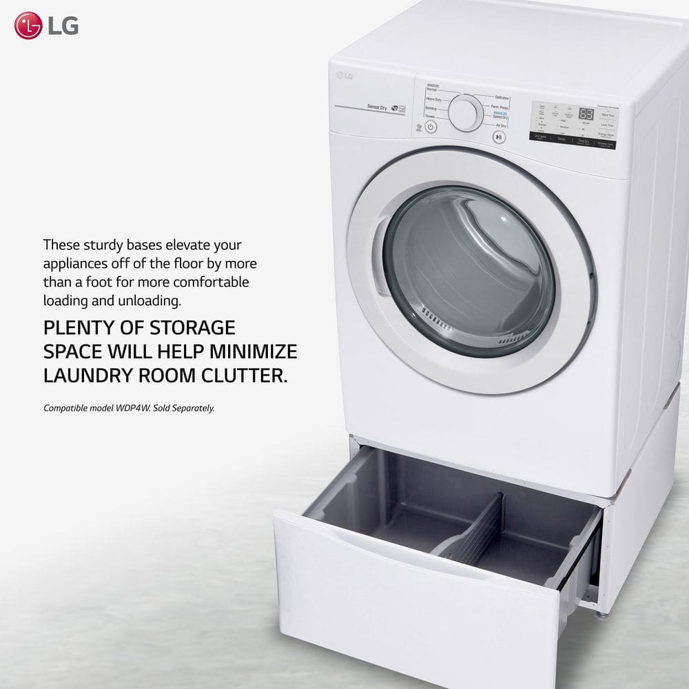 LG 7.4 Cu. Ft. vented Stackable Electric Dryer in White with Sensor Dry