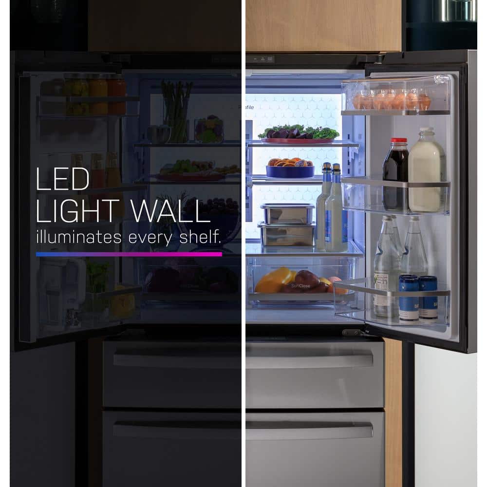 Model #PGE29BYTFS GE Profile Standard-Depth 28.7-Cu. Feet 4 -Door Smart Compatible French Door Refrigerator with Ice Maker with water dispenser ( Fingerprint-resistant Stainless Steel ) ENERGY STAR Certified