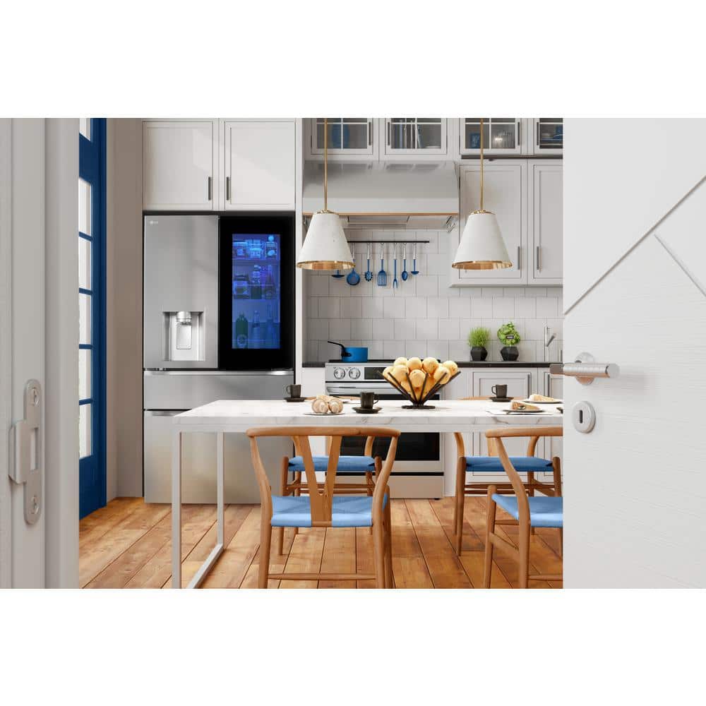 Model #LF29S8365S LG Standard-Depth InstaView MyColor 28.6-Cu. Feet 4 -Door Smart Compatible French Door Refrigerator with Dual Ice Maker with water and Ice dispenser and Door within Door ( PrintProof Stainless Steel ) ENERGY STAR Certified