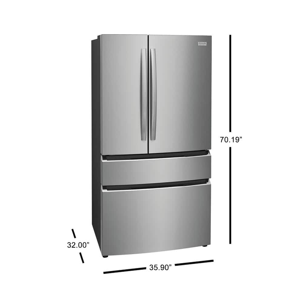Model GRMC2273CF Frigidaire Counter-Depth 21.5-Cu. Feet 4 -Door French Door Refrigerator with Ice Maker with water and Ice dispenser ( Smudge-Proof Stainless Steel ) ENERGY STAR Certified