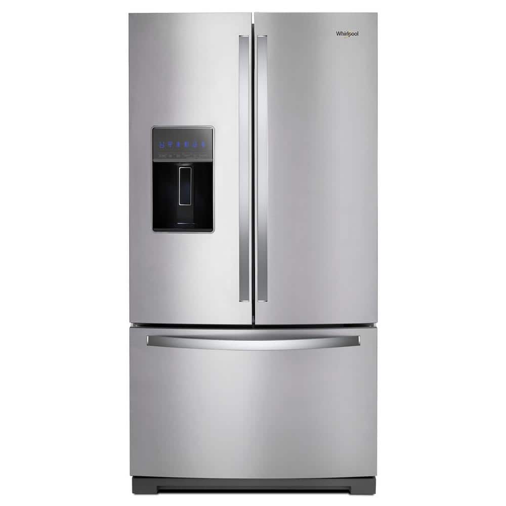 Model #WRF767SDHZ Whirlpool Standard-Depth 26.8-Cu. Feet 3 -Door French Door Refrigerator with Dual Ice Maker with water and Ice dispenser ( Fingerprint Resistant Stainless Steel ) ENERGY STAR Certified