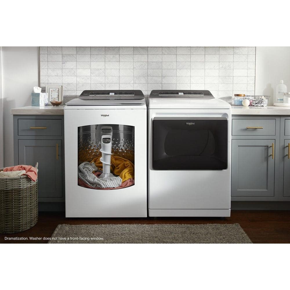 Whirlpool 5.2 - 5.3 cu. ft. Smart Top Load Washing Machine in White with 2 in 1 Removable Agitator, ENERGY STAR