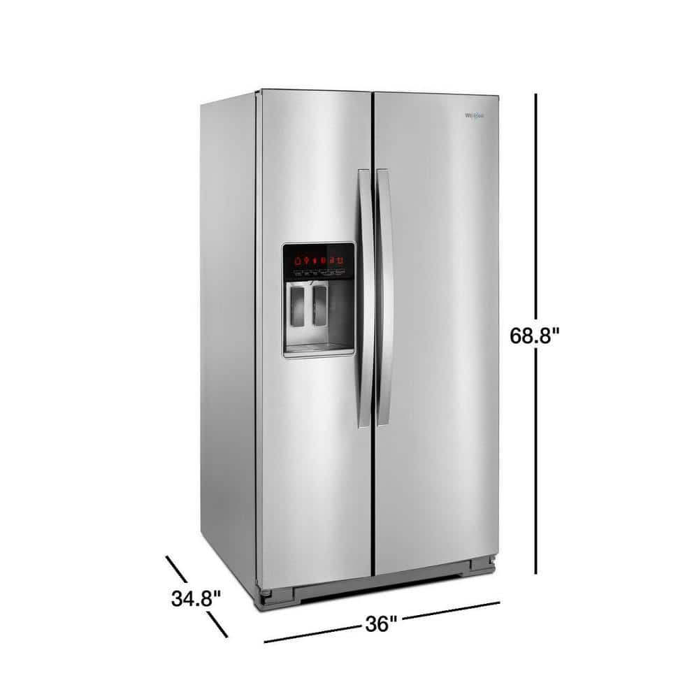 WRS588FIHZ Whirlpool 28.4-cu ft Side-by-Side Refrigerator with Ice Maker, Water and Ice Dispenser (Fingerprint Resistant Stainless Steel)