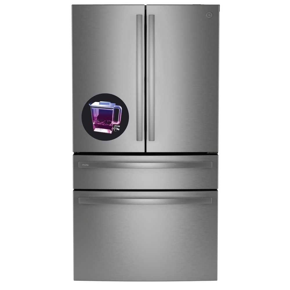 Model #PGE29BYTFS GE Profile Standard-Depth 28.7-Cu. Feet 4 -Door Smart Compatible French Door Refrigerator with Ice Maker with water dispenser ( Fingerprint-resistant Stainless Steel ) ENERGY STAR Certified