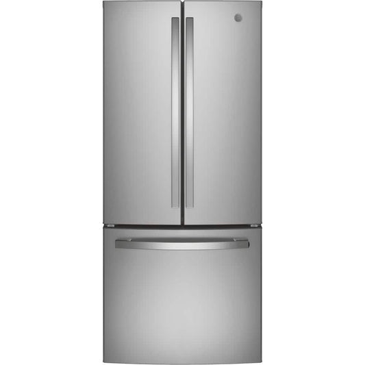 Model #GNE21FYKFS GE Standard-Depth 20.8-Cu. Feet 3 -Door French Door Refrigerator with Ice Maker ( Stainless Steel ) ENERGY STAR Certified