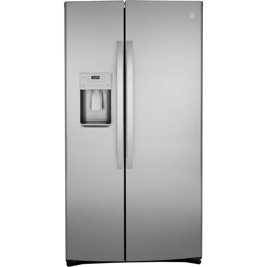 Model #GSS25IYNFS GE 25.1-cu ft Side-by-Side Refrigerator with Ice Maker, Water and Ice Dispenser (Stainless Steel)
