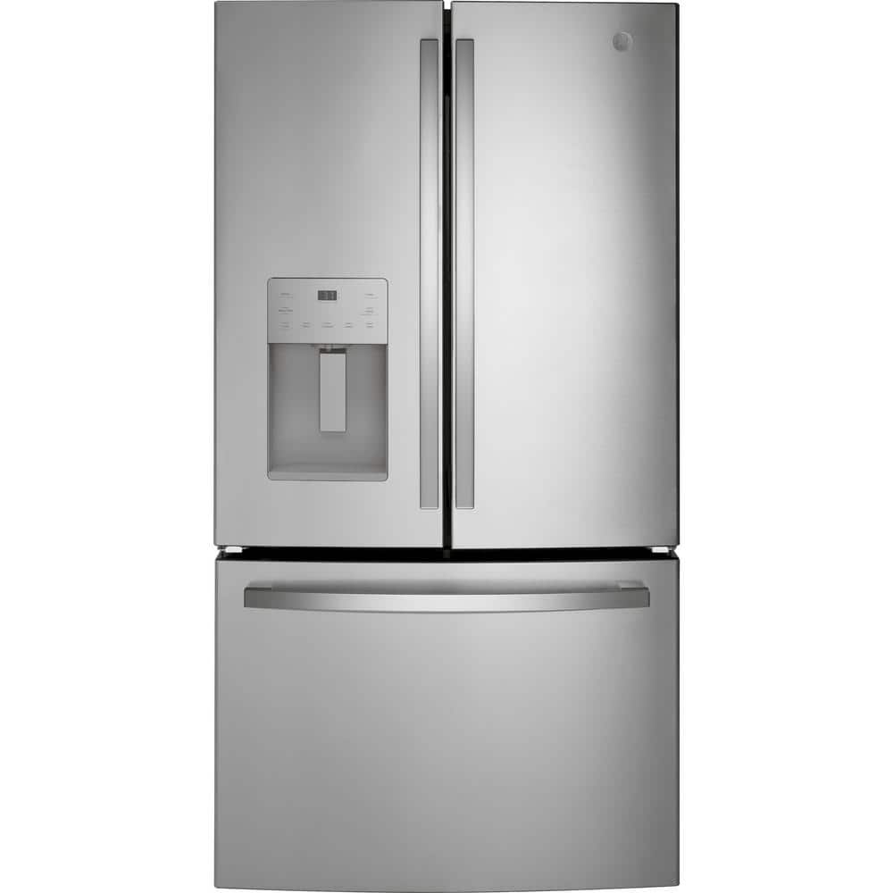 Model #GFE26JYMFS GE 25.6-cu ft French Door Refrigerator with Ice Maker, Water and Ice Dispenser (Fingerprint-resistant Stainless Steel) ENERGY STAR