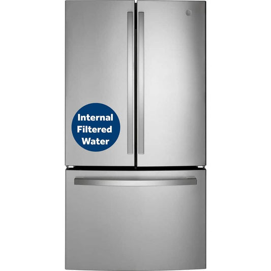 GWE22JYMFS GE Counter-Depth 21.9-Cu. Feet 3 -Door French Door Refrigerator with Ice Maker with water dispenser ( Fingerprint Resistant Stainless Steel ) ENERGY STAR Certified