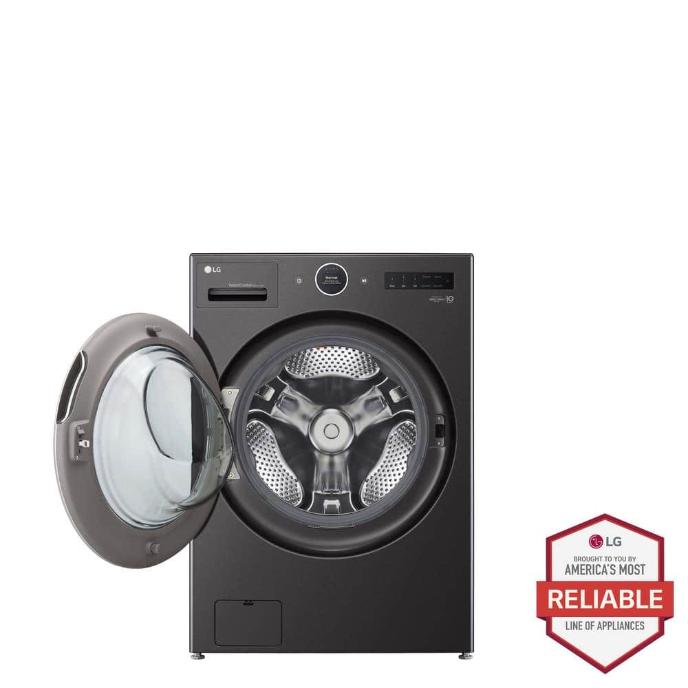 LG 5.0 cu. ft. Mega Capacity Smart Front Load Electric All-in-One Washer Dryer Combo with TurboWash360 WiFi in Black Steel