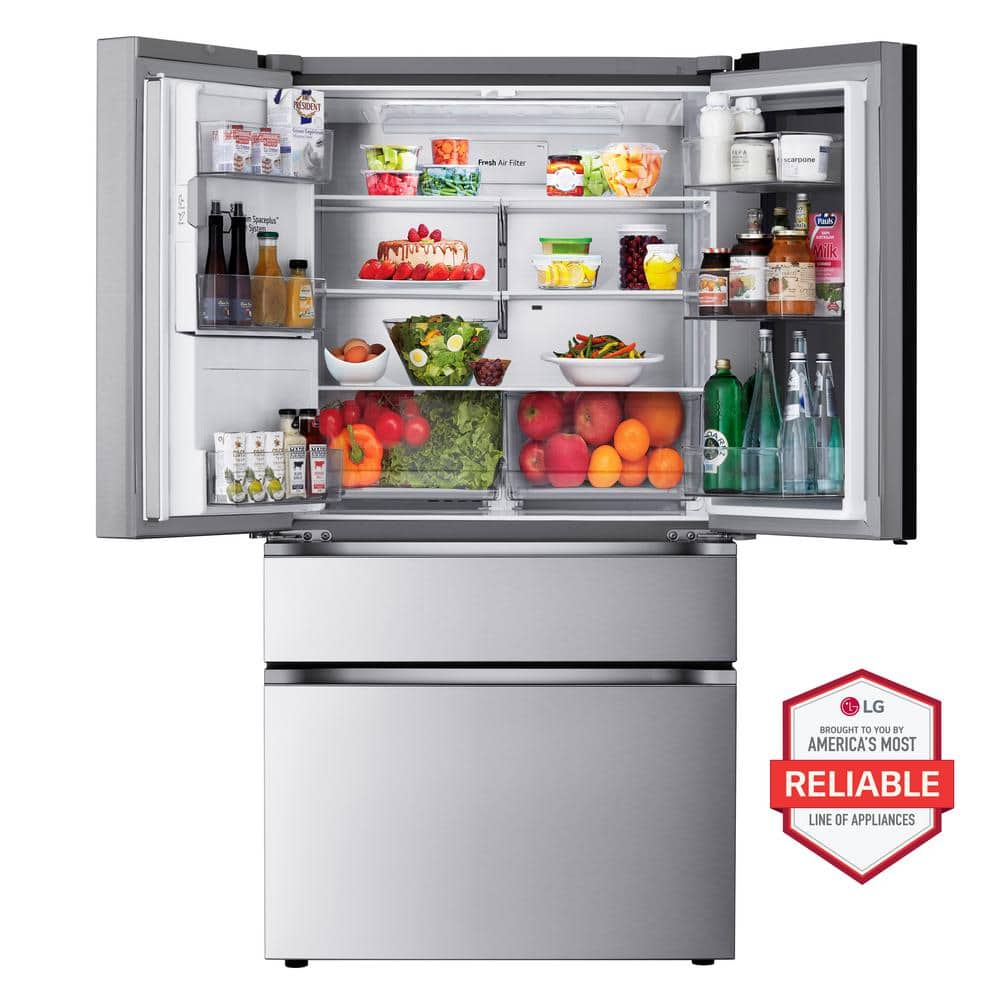 Model #LF29S8365S LG Standard-Depth InstaView MyColor 28.6-Cu. Feet 4 -Door Smart Compatible French Door Refrigerator with Dual Ice Maker with water and Ice dispenser and Door within Door ( PrintProof Stainless Steel ) ENERGY STAR Certified