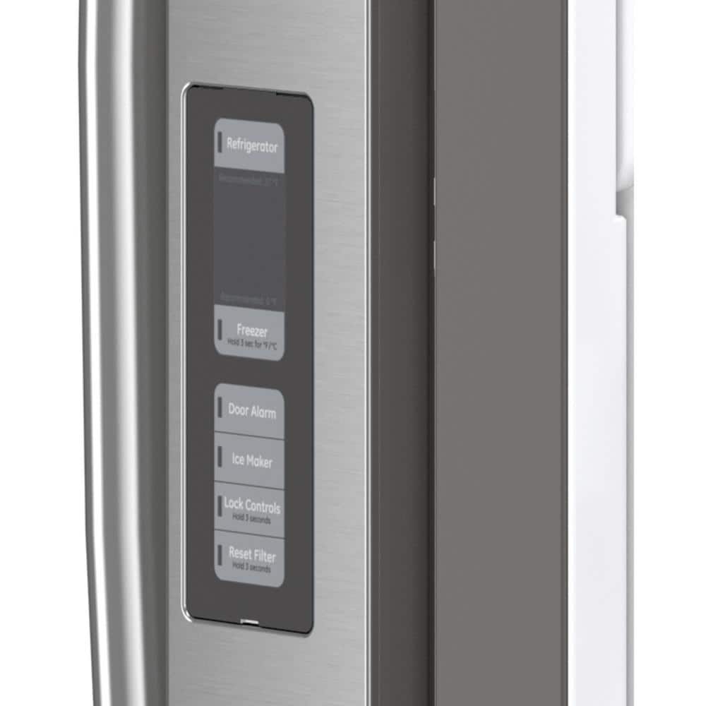 Model #GWE19JYLFSGE Counter-Depth 18.6-Cu. Feet 3 -Door French Door Refrigerator with Ice Maker with water dispenser ( Stainless Steel ) ENERGY STAR Certified