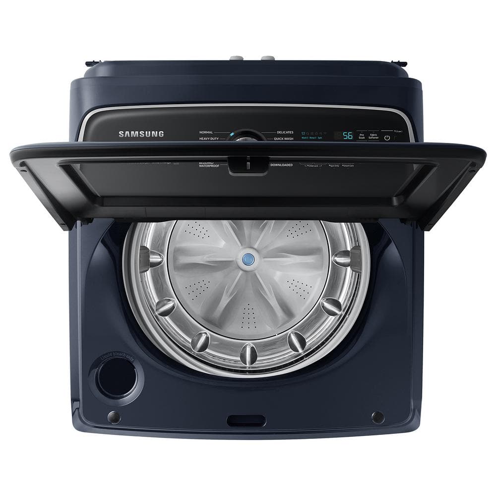 Model #WA54CG7150AD Samsung Pet Care Solution 5.4-Cu. Feet High Efficiency Impeller Smart Compatible Top-Load Washer ( Brushed Navy ) ENERGY STAR
