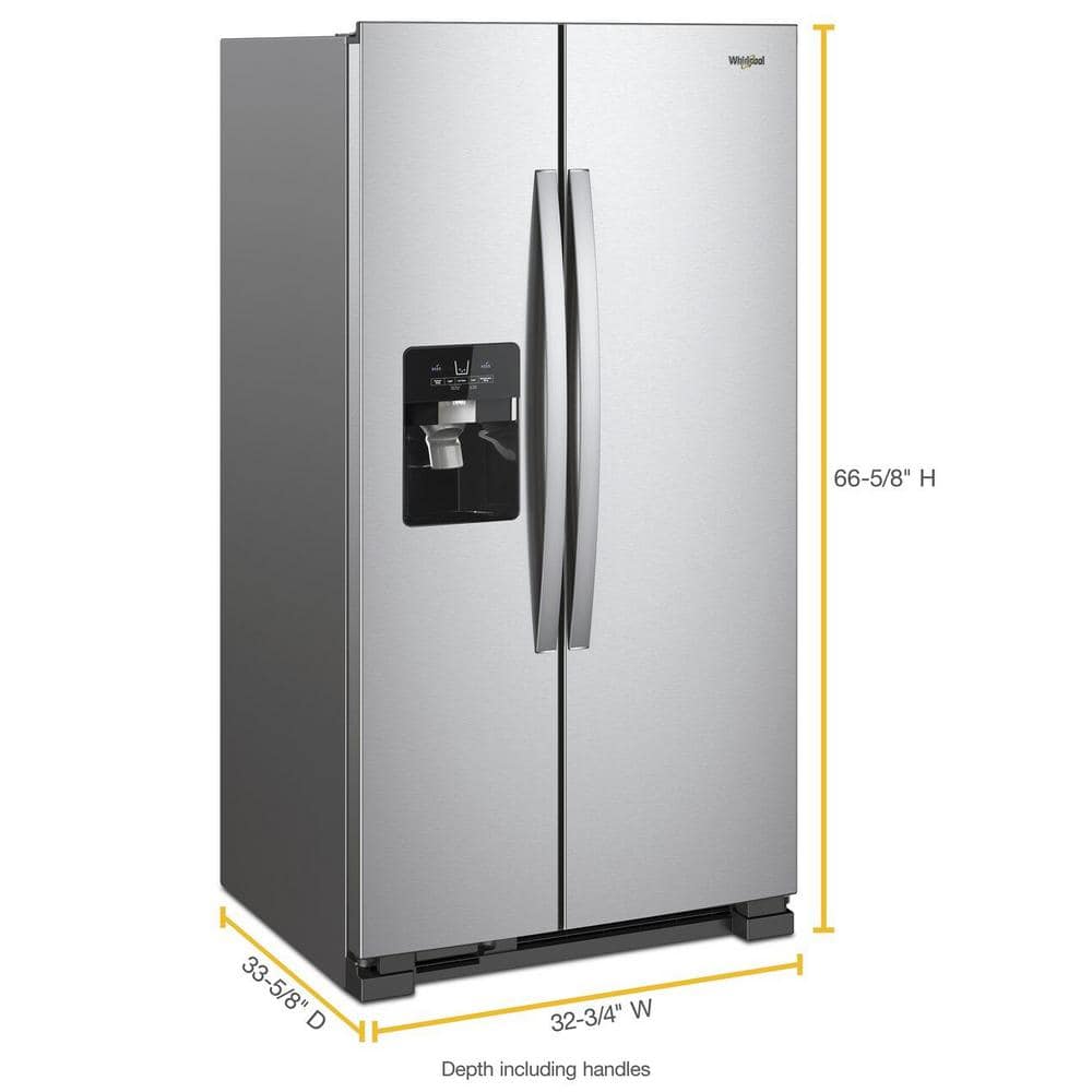 Model #WRS321SDHZ Whirlpool In Door Can Caddy 21.4-cu ft Side-by-Side Refrigerator with Ice Maker, Water and Ice Dispenser (Fingerprint Resistant Stainless Steel)