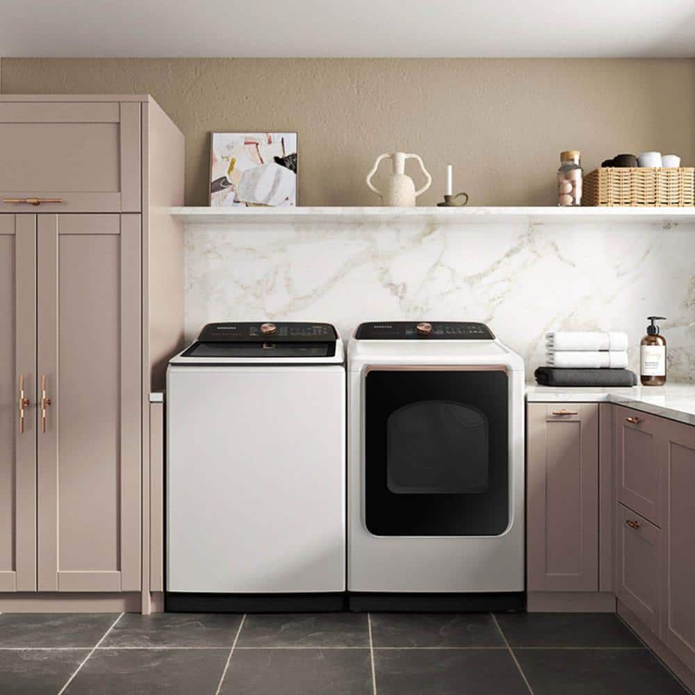 Model #WA55CG7500AE Samsung 5.5-Cu. Feet High Efficiency Impeller Smart Compatible Top-Load Washer ( Ivory ) ENERGY STAR