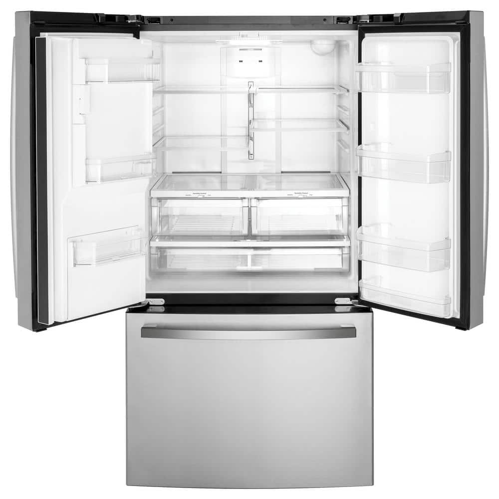 Model #GFE26JYMFS GE 25.6-cu ft French Door Refrigerator with Ice Maker, Water and Ice Dispenser (Fingerprint-resistant Stainless Steel) ENERGY STAR