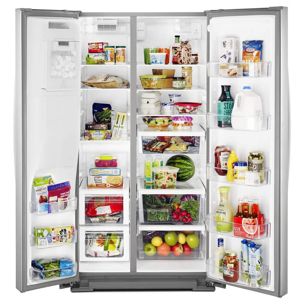 WRS588FIHZ Whirlpool 28.4-cu ft Side-by-Side Refrigerator with Ice Maker, Water and Ice Dispenser (Fingerprint Resistant Stainless Steel)