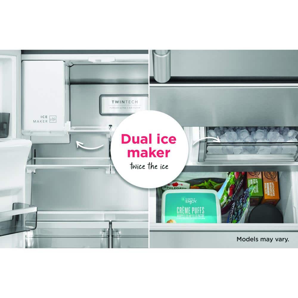 GRFS2853AF Frigidaire Gallery Standard-Depth 27.8-Cu. Feet 3 -Door French Door Refrigerator with Dual Ice Maker with water and Ice dispenser ( Fingerprint Resistant Stainless Steel ) ENERGY STAR Certified