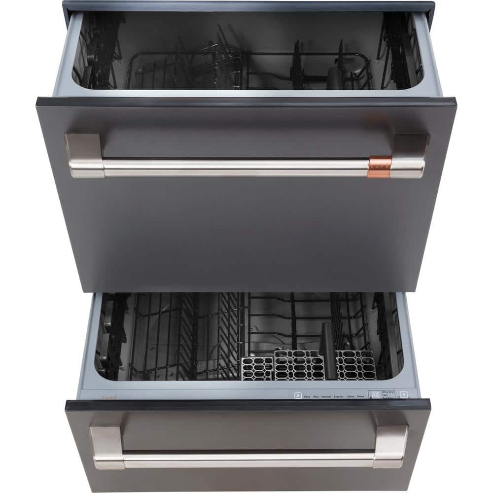 Cafe 24 in. Matte Black Double Drawer Dishwasher