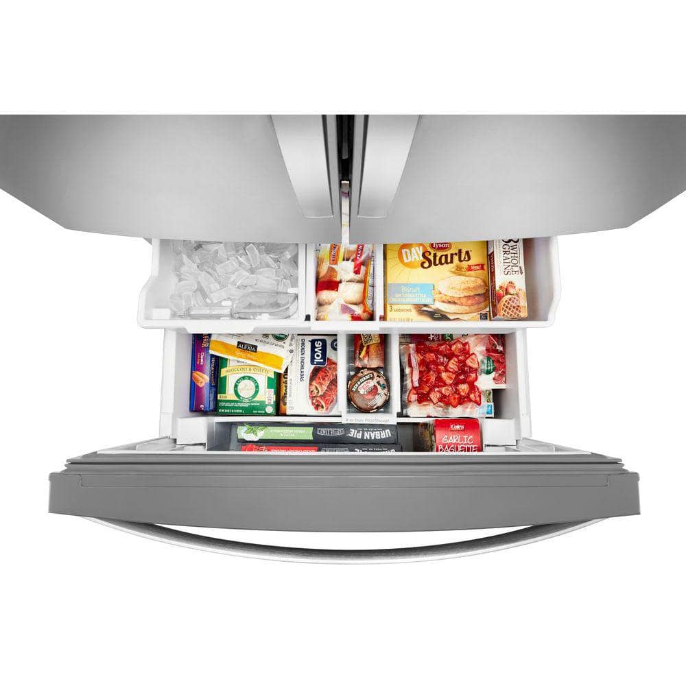 Model #WRF767SDHZ Whirlpool Standard-Depth 26.8-Cu. Feet 3 -Door French Door Refrigerator with Dual Ice Maker with water and Ice dispenser ( Fingerprint Resistant Stainless Steel ) ENERGY STAR Certified