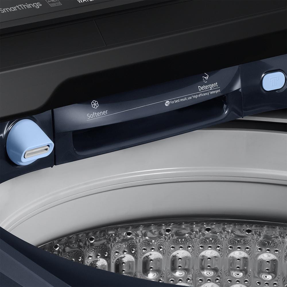 Model #WA54CG7150AD Samsung Pet Care Solution 5.4-Cu. Feet High Efficiency Impeller Smart Compatible Top-Load Washer ( Brushed Navy ) ENERGY STAR